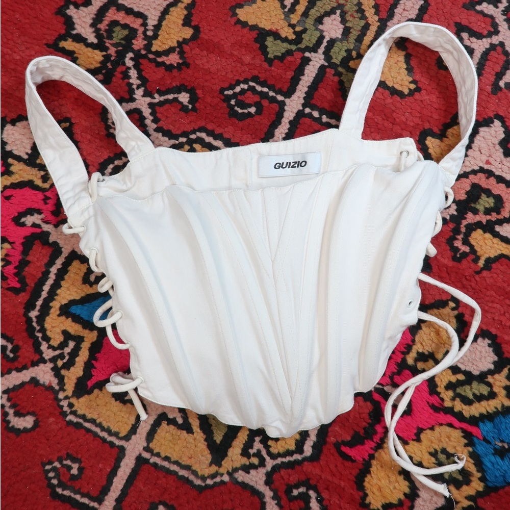 Danielle Guizio White Corset Top